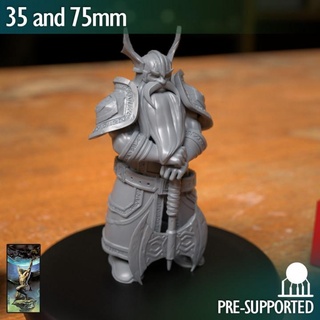 nain combattant hache atlas studios table table personnages créatures fantaisie univers table table personnages créatures combattant médiéval rpg 3dprint marteau nain donjons Dragons 3d print model - Mito3D