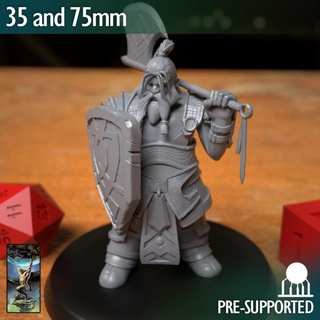 dwarf figher axe shield atlas studios Tabletop Characters & Creatures Fantasy Universe fighter medieval rpg 3dprint dungeonsanddragons d&d 3d print model - Mito3D