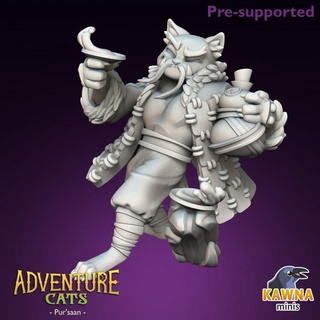 pur'saan monk cat - male kawna minis Tabletop Characters & Creatures Fantasy Universe drunk ale drunkenmaster 3d print model - Mito3D