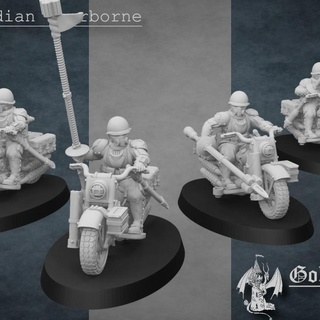united states recon bikers golden dragon games Tabletop Characters & Creatures Sci-Fi Universe Vehicles Machines action bike bolt guard death ww2 imperial motorcycle indian harley 47 scout astra militarum rough liberator riders konflikt 3d print model - Mito3D