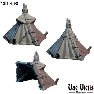 huts pre-supported vae victis miniatures Tabletop 3D Printable Terrain Fantasy fantasy rpg supportless tabletop hut dnd kobold camp sceneries 3d print model - Mito3D