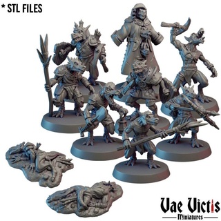 assembled kobolds pre-supported vae victis miniatures Tabletop Characters & Creatures Fantasy Universe archer fantasy rpg set unit warrior dead tabletop pack dnd trench supported 3d print model - Mito3D