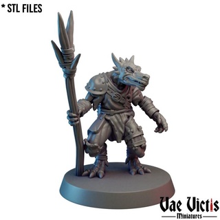 kobold 01 pre-supported vae victis miniatures  Tabletop Tabletop Characters & Creatures Fantasy Universe Tabletop Tabletop Characters & Creatures creature fantasy rpg spear unit warrior tabletop dnd lance kobold supported  3d print model - Mito3D