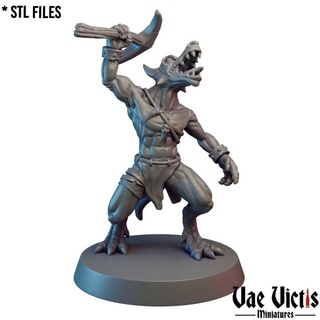 kobold 02 pre-supported vae victis miniatures  Tabletop Tabletop Characters & Creatures Fantasy Universe Tabletop Tabletop Characters & Creatures fantasy rpg unit warrior scream rage tabletop dnd pickaxe kobold supported  3d print model - Mito3D