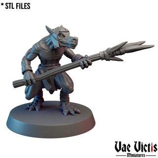 Kobold 05 pre supported vaincu miniatures table personnages créatures fantaisie univers rpg lance guerrier dnd prise charge 3d print model - Mito3D