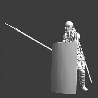 medieval infantryman horse shield northern crusades miniatures Tabletop Characters & Creatures Historical Universe 3d print battle knight spear wargaming infantry toysoldier 28mm crusader spearman sergeant dismounted shieldwall parvise 3d print model - Mito3D