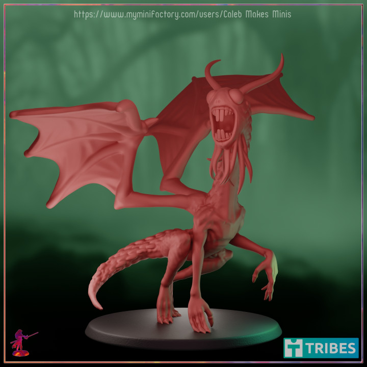 jabberwock pre-supported feywild series caleb makes minis Tabletop Characters & Creatures Fantasy Universe glass dragon dragons dungeons roleplay rpg wild alice dungeonsanddragons tabletop dnd wonderland pathfinder fey ttrpg 5e looking witchlight fizban 3D print model - Mito3D