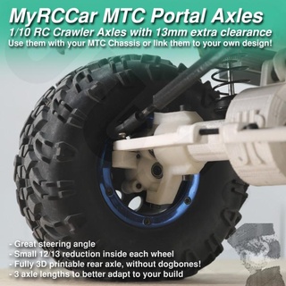 myrccar mtc portal ejes 1 10 rc tractor 13mm extra despeje dlb RC coches coche vehiculo bricolaje diy engranajes axial Tamiya traxxas mrcc hsp 3d print model - Mito3D