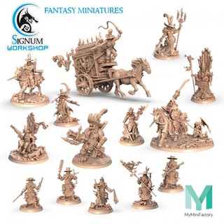 monster hunters signum workshop Tabletop Characters & Creatures Fantasy Universe dungeons fantasy human miniatures warrior hunter tabletop rider warlord beastman gunner ttrpg presupported 3d print model - Mito3D