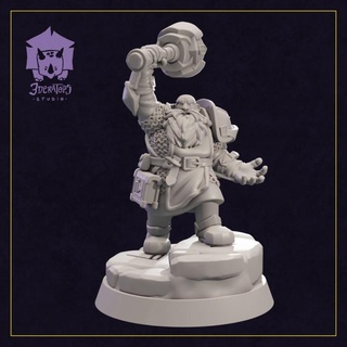 bamrim brighthand - dwarf cleric 3deratopsstudio Tabletop Characters & Creatures Fantasy Universe fantasy wargames character tabletop dungeon dnd pathfinder pre-supported 3d print model - Mito3D