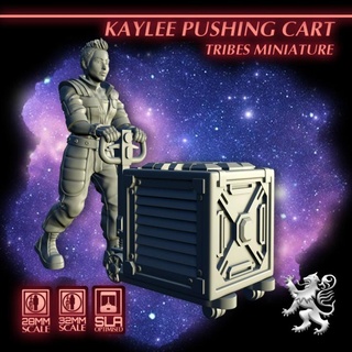 kaylee pushing cart - tribes miniature 2nd dynasty Tabletop Characters & Creatures Sci-Fi Universe sci-fi star scifi tabletop starship 2nddynasty 3d print model - Mito3D