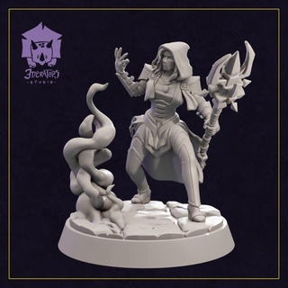 sybil tempest - human warlock 3deratopsstudio  Tabletop Tabletop Characters & Creatures Fantasy Universe Tabletop Tabletop Characters & Creatures fantasy wargames character tabletop warlock dungeon dnd pathfinder pre-supported  3d print model - Mito3D