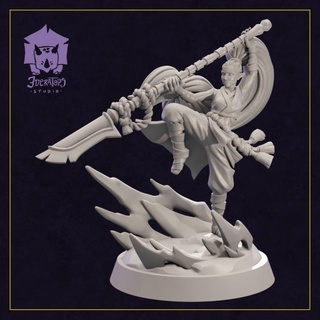 maijin yalanue - elf monk 3deratopsstudio Tabletop Characters & Creatures Fantasy Universe fantasy wargames character tabletop dungeon dnd pathfinder pre-supported 3d print model - Mito3D
