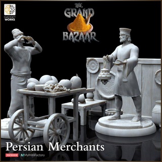2 persian merchants wares - grand bazaar gadgetworks Tabletop Characters & Creatures Fantasy Universe ancient miniatures merchant market persia npc stall npcs 3d print model - Mito3D