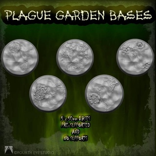 plague garden bases - 50mm fourth eye studio Tabletop accessories demon 40k dragons dungeons games gaming guard horror rpg warhammer death base role playing tabletop nurgle disease 3d print model - Mito3D