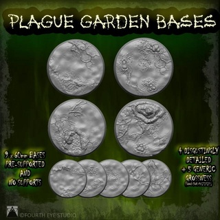 plague garden bases - 60mm fourth eye studio Tabletop accessories demon 40k dragons dungeons games gaming guard horror rpg warhammer death base role playing tabletop nurgle disease 3d print model - Mito3D