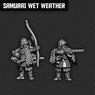 samurai mojado clima unidades smol miniaturas mesa caracteres criaturas fantasía universo juego azar lanza guerrero guerra arco katana capa 3d print model - Mito3D