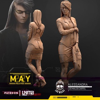 cyberpunk - alessandra los malos cartel unit9 Tabletop Characters & Creatures Sci-Fi Universe collection miniatures rpg scifi boardgames wargame patreon 28mm 32mm tabletop game skirmish 3d print model - Mito3D