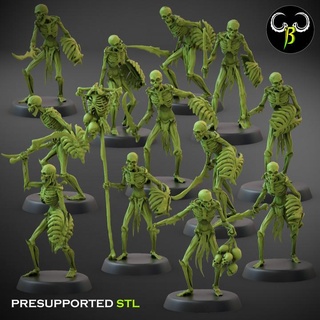 flesh skeleton sword squad claybeastcreation  Tabletop Tabletop Characters & Creatures Fantasy Universe Tabletop Tabletop Characters & Creatures bone fantasy skeleton undead dead tabletop nightmare crypt  3d print model - Mito3D
