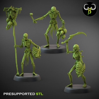 flesh skeleton leader set claybeastcreation  Tabletop Tabletop Characters & Creatures Fantasy Universe Tabletop Tabletop Characters & Creatures 3d bone fantasy skeleton nightmare crypt  3d print model - Mito3D