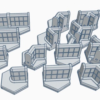 lumière murs tours mk1 hexadécimal base ensemble jeu guerre forger table 3D imprimable terrain Sci échelle carte 6mm Battletech 3d print model - Mito3D