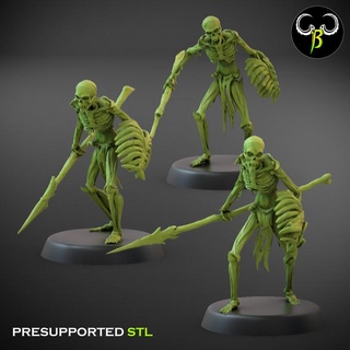 flesh skeleton lance set c claybeastcreation Tabletop Characters & Creatures Fantasy Universe bone fantasy undead tabletop nightmare crypt 3d print model - Mito3D