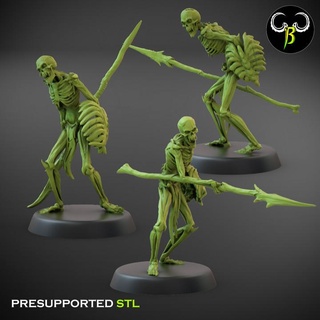 flesh skeleton lance set claybeastcreation Tabletop Characters & Creatures Fantasy Universe bone fantasy undead tabletop nightmare crypt 3d print model - Mito3D
