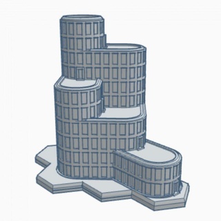 yüksek yükselmek apartman dairesi altıgen temel sfhb048 savaş oyunu dövme masaüstü 3D yazdırılabilir arazi Sci Fi fayans 6mm Battletech 3d print model - Mito3D