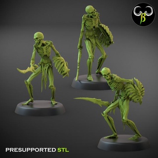 flesh skeleton sword set c claybeastcreation  Tabletop Tabletop Characters & Creatures Fantasy Universe Tabletop Tabletop Characters & Creatures bone fantasy skeleton undead tabletop nightmare crypt  3d print model - Mito3D