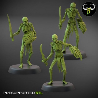 flesh skeleton sword set b claybeastcreation Tabletop Characters & Creatures Fantasy Universe bone fantasy undead tabletop nightmare crypt 3d print model - Mito3D