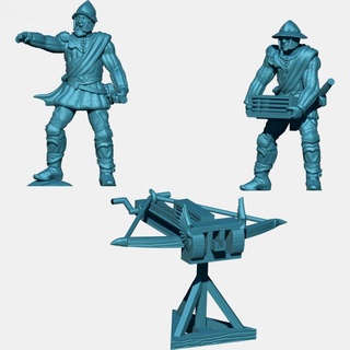 kzkminis - swan knights polybolos crew Tabletop Characters & Creatures Fantasy Universe men lotr esdla mesbg fiefdom 3d print model - Mito3D