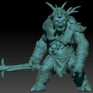 terror reino colina ogro cacique mesa caracteres criaturas fantasía universo Troll lotr esdla mesbg angmar 3d print model - Mito3D