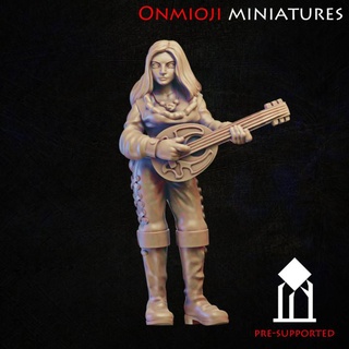 ozan Stanislav Kuznetsov kadın Ortaçağa ait rpg Kadın karakter minyatür şarkıcı masaüstü müzisyen dnd meyhane lavta ozan 3d print model - Mito3D