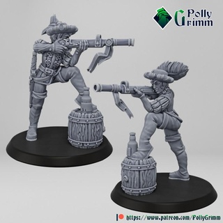 highlands miniatures imperial humans sniper pollygrimm Tabletop Characters & Creatures Fantasy Universe army fantasy gun human soldier wargames woman renaissance rifle empire firearm 32mm 9thage kingsofwar militia shooters sunland 3d print model - Mito3D
