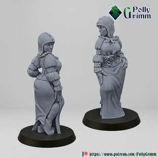 highlands miniatures imperial humans vivandiere courtisane pollygrimm Tabletop Characters & Creatures Fantasy Universe army fantasy human wargames woman renaissance empire 9thage peasant commoner sunland 3d print model - Mito3D