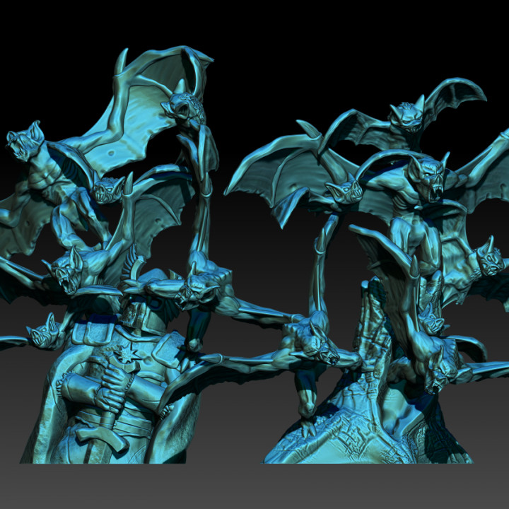 kzkminis - terror realm batswarms Tabletop Characters & Creatures Fantasy Universe vampire lotr bats esdla mesbg angmar 3D print model - Mito3D