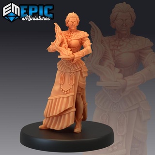 madame rever writing female human soldier steampunk tech character epic-miniatures fantasy medieval monster rpg warhammer sla enemy tabletop dungeon dnd pathfinder npc pre-supported supported pre 3d print model - Mito3D