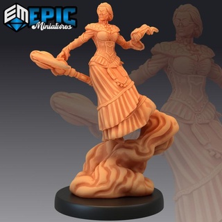 madame rever flying steam broom female human soldier steampunk tech character epic-miniatures fantasy medieval monster rpg warhammer sla enemy tabletop dungeon dnd pathfinder npc pre-supported supported pre 3d print model - Mito3D