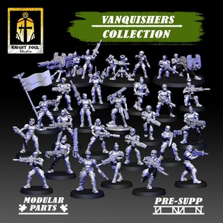 vanquishers collection knight soul studio Tabletop Characters & Creatures Sci-Fi Universe 40k guard warhammer heavy commander weapons imperial squad shock astra veterans militarum imperium troops cadia 3d print model - Mito3D