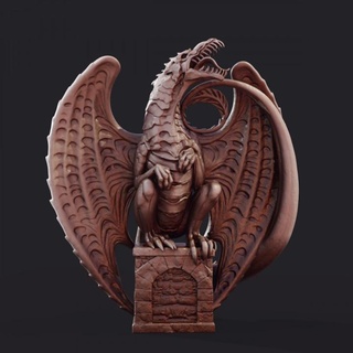 cauchemar dragon 39 usine surréaliste table personnages créatures fantaisie univers monstre serpent ailé Wyvern 3d print model - Mito3D