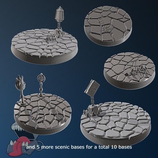 10 arcano demonio mundo bases alimentar 3dprinter mesa accesorios libro ojo Roca magia obelisco piso base fuego runa losas 3d print model - Mito3D