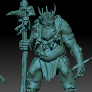 kzkminis -deepmines - bloated king Tabletop Characters & Creatures Fantasy Universe goblin lotr moria esdla mesbg goblintown 3d print model - Mito3D