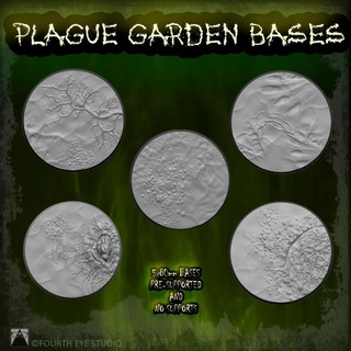 plague garden bases - 80mm fourth eye studio Tabletop accessories demon 40k dragons dungeons games gaming guard horror warhammer death base role playing tabletop 25mm nurgle disease 3d print model - Mito3D