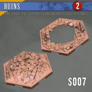 s007 ruins popovlaboratory Tabletop 3D Printable Terrain Sci-Fi terrain 40k warhammer necromunda map campaign tiles 3d print model - Mito3D