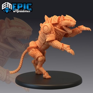 construct tiger attacking war animal steampunk tech battle robot epic-miniatures Tabletop Characters & Creatures Sci-Fi Universe fantasy medieval monster rpg warhammer sla enemy tabletop dungeon dnd pathfinder npc pre-supported supported pre constructanimal 3d print model - Mito3D