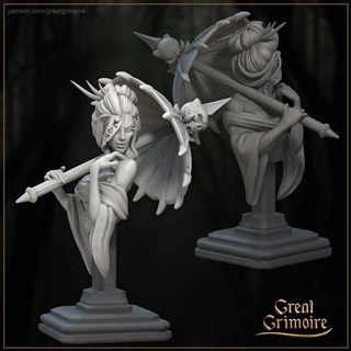 busts vol6 great grimoire Tabletop Characters & Creatures Fantasy Universe Fan Art Busts bust spider umbrella 35mm 32mm maiden 3d print model - Mito3D