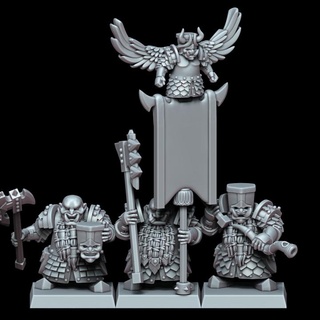 caos enano mando grupo 4 imperio miniaturas mesa caracteres criaturas fantasía universo juegos guerra martillo enanos 3d print model - Mito3D