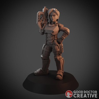 selcao - dawn female sci fi soldier good doctor creative Tabletop Characters & Creatures Sci-Fi Universe sci-fi selaco 3d print model - Mito3D