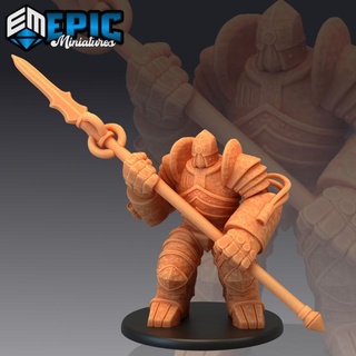 iron juggernaut spear war machine construct steampunk tech battle robot epic-miniatures fantasy medieval monster rpg warhammer sla enemy tabletop dungeon dnd pathfinder npc pre-supported supported pre 3d print model - Mito3D