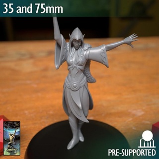 fêmea drow feiticeiro duende Atlas estúdios tampo mesa personagens criaturas fantasia universo medieval rpg 3dprint anão masmorras Dragões d sonho 3d print model - Mito3D